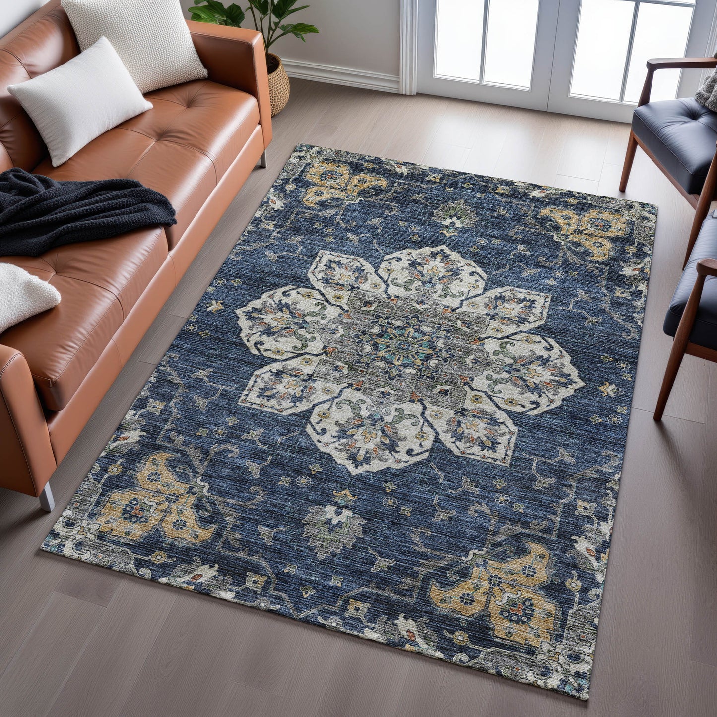 Machine Made Silk Road SR6 Navy - Dalyn Rugs