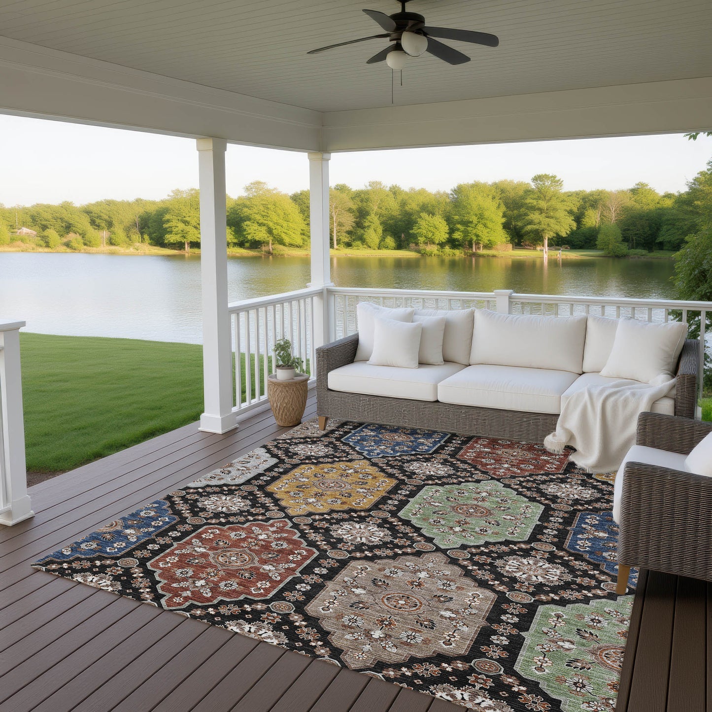 Machine Made Silk Road SR7 Black - Dalyn Rugs