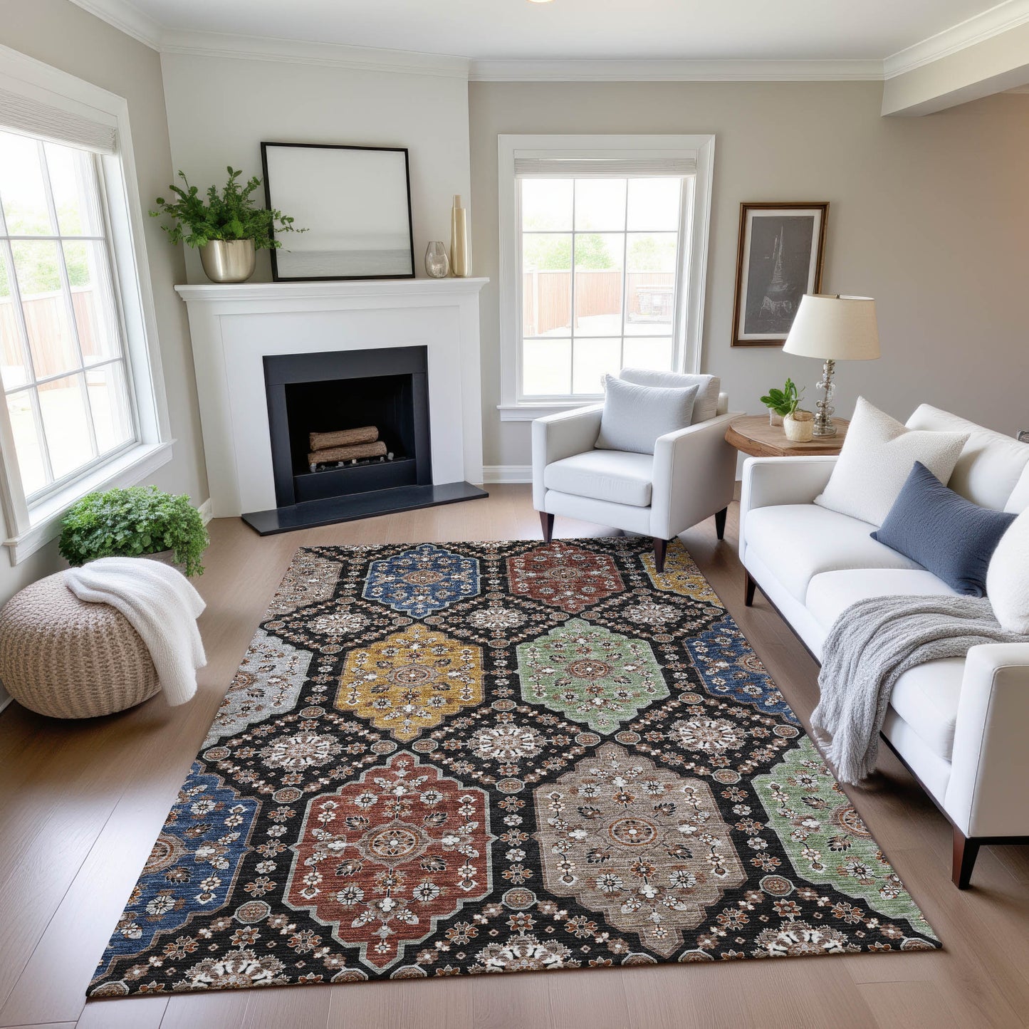 Machine Made Silk Road SR7 Black - Dalyn Rugs