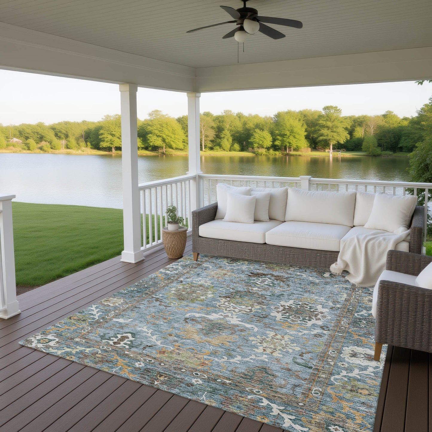Machine Made Silk Road SR8 Aqua - Dalyn Rugs