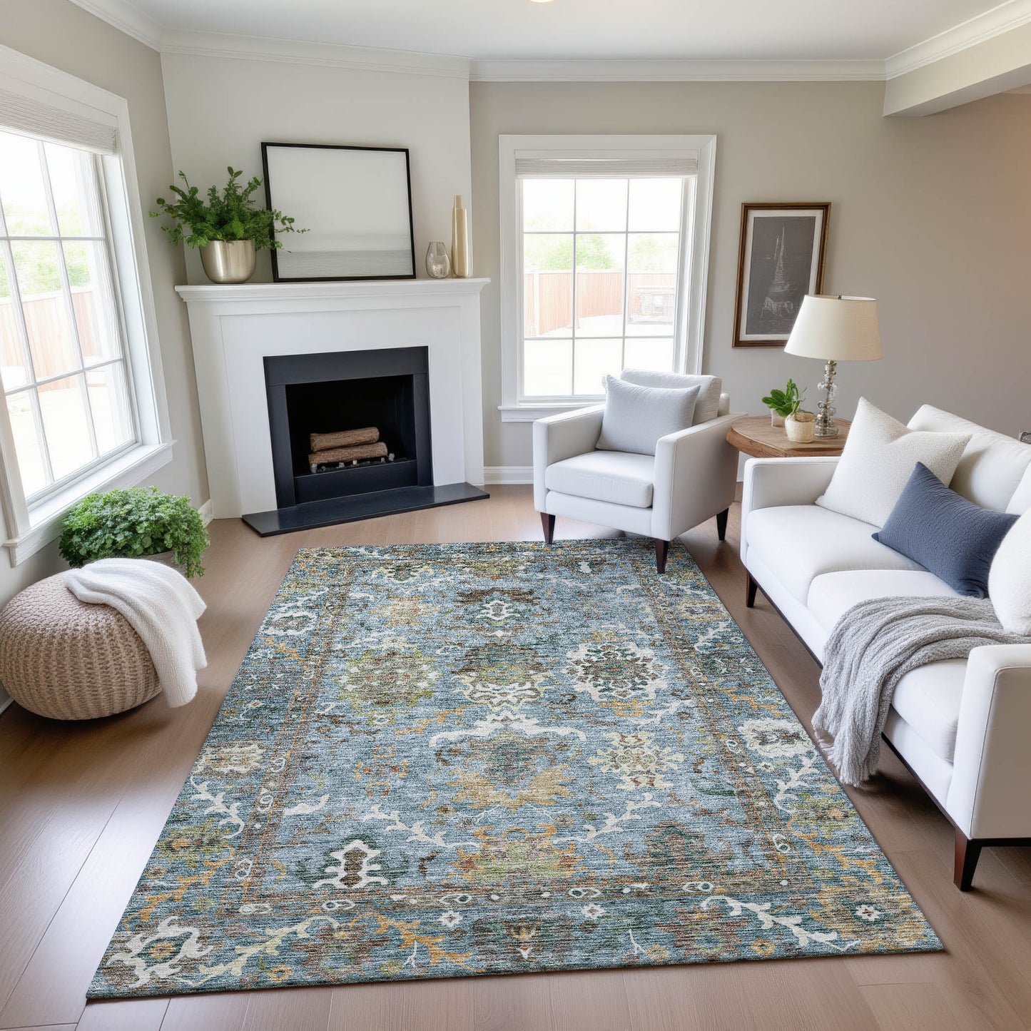 Machine Made Silk Road SR8 Aqua - Dalyn Rugs