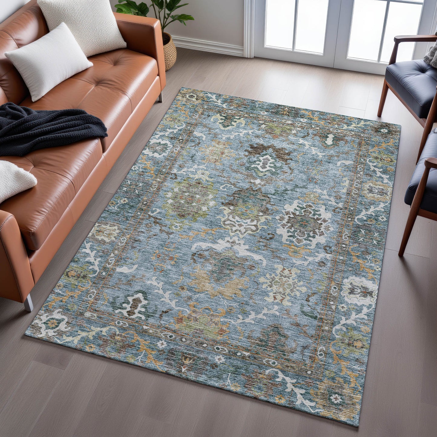 Machine Made Silk Road SR8 Aqua - Dalyn Rugs