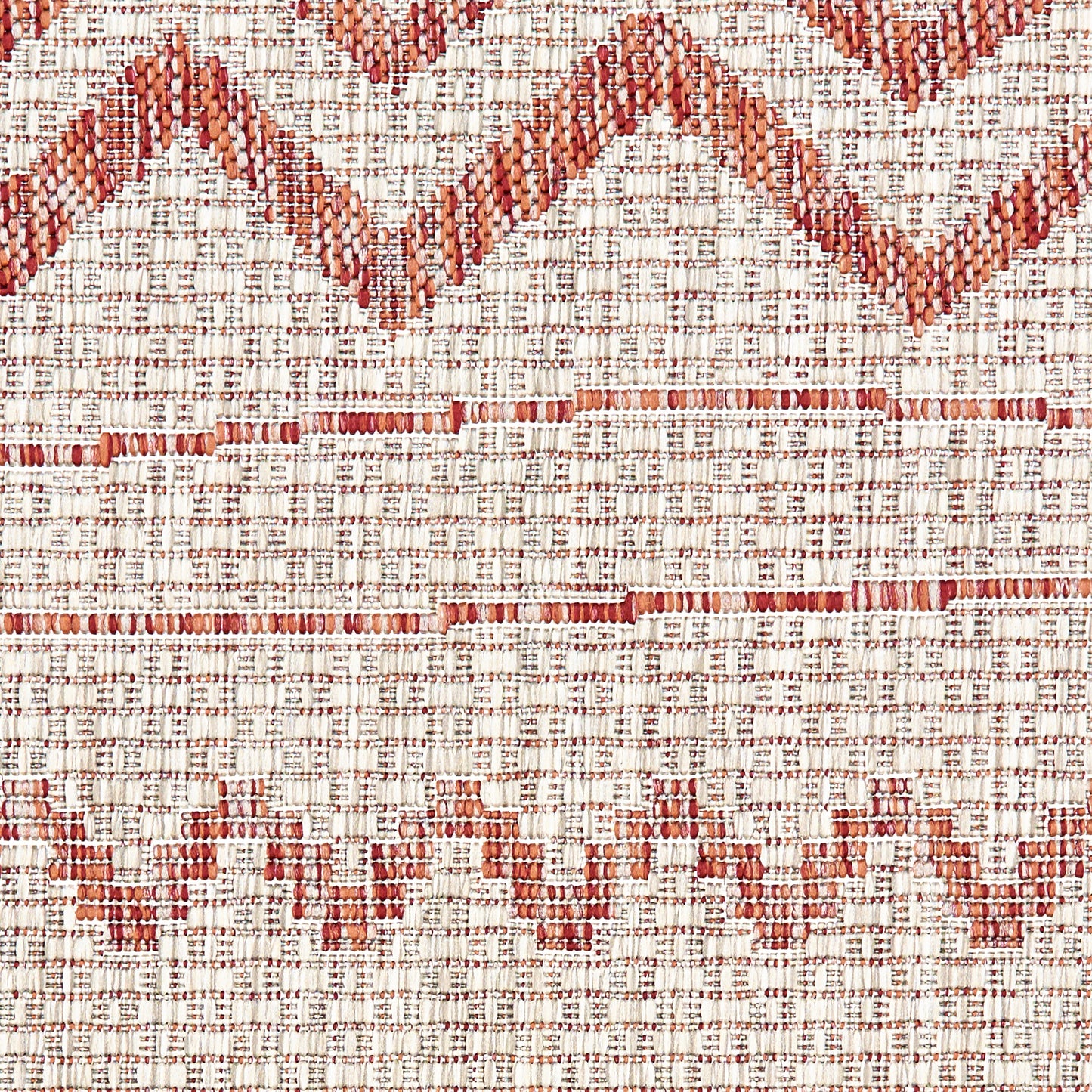 Sunshower-81244 Bohemian/Eclectic Power-Loomed Beige/Red Polypropylene Indoor/Outdoor Area Rug - LR Home