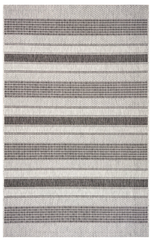SUNSH-81246 Modern/Contemporary Machine Made Gray/Black Polypropylene Indoor/Outdoor Area Rugs - LR Home