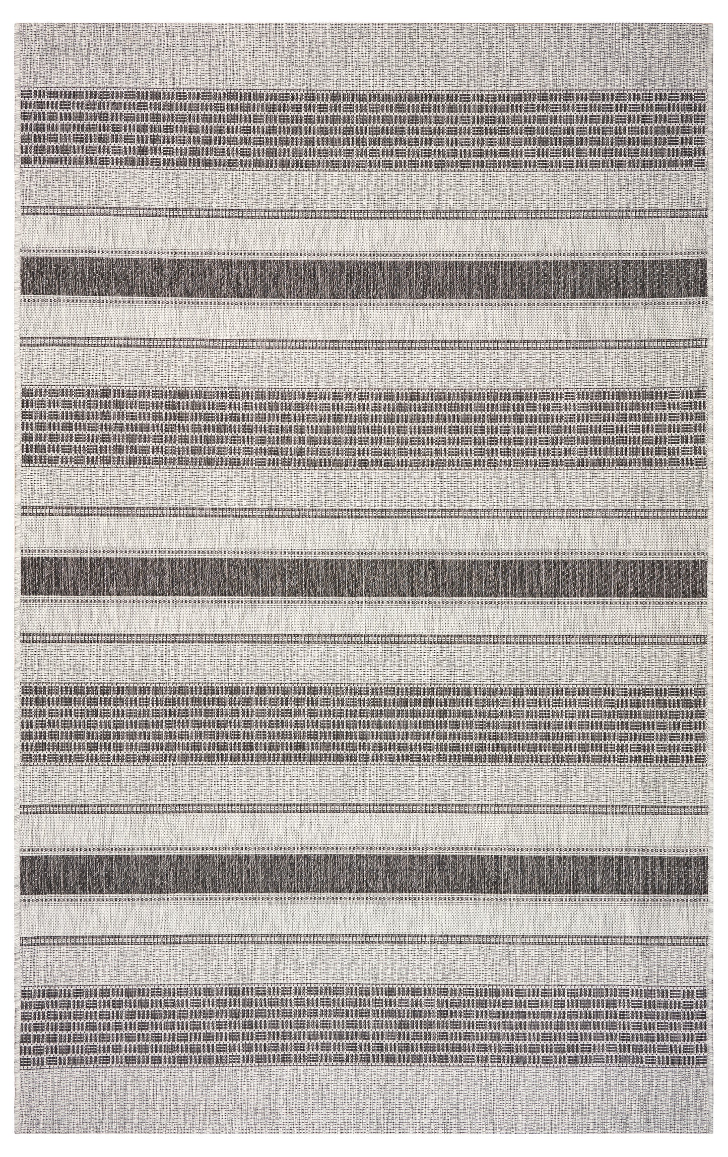 SUNSH-81246 Modern/Contemporary Machine Made Gray/Black Polypropylene Indoor/Outdoor Area Rugs - LR Home