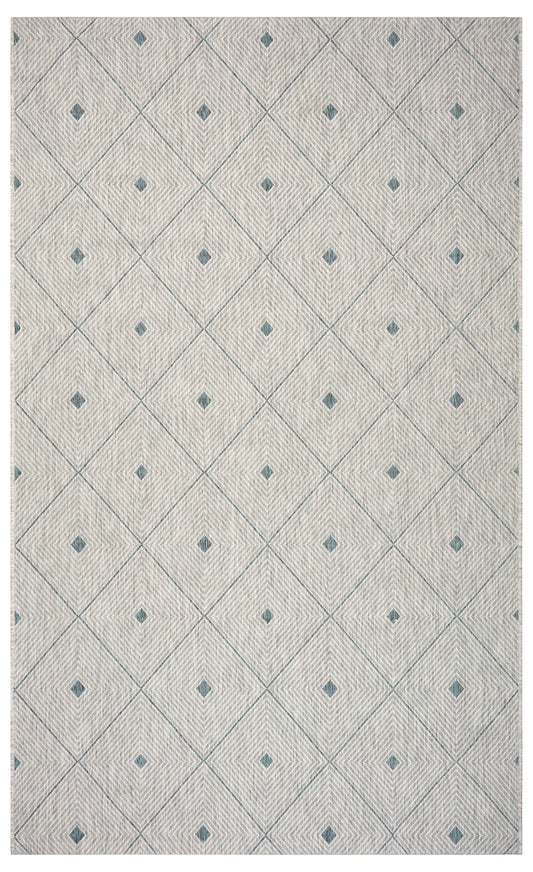 SUNSH-81248 Modern/Contemporary Machine Made Blue/Gray Polypropylene Indoor/Outdoor Area Rugs - LR Home