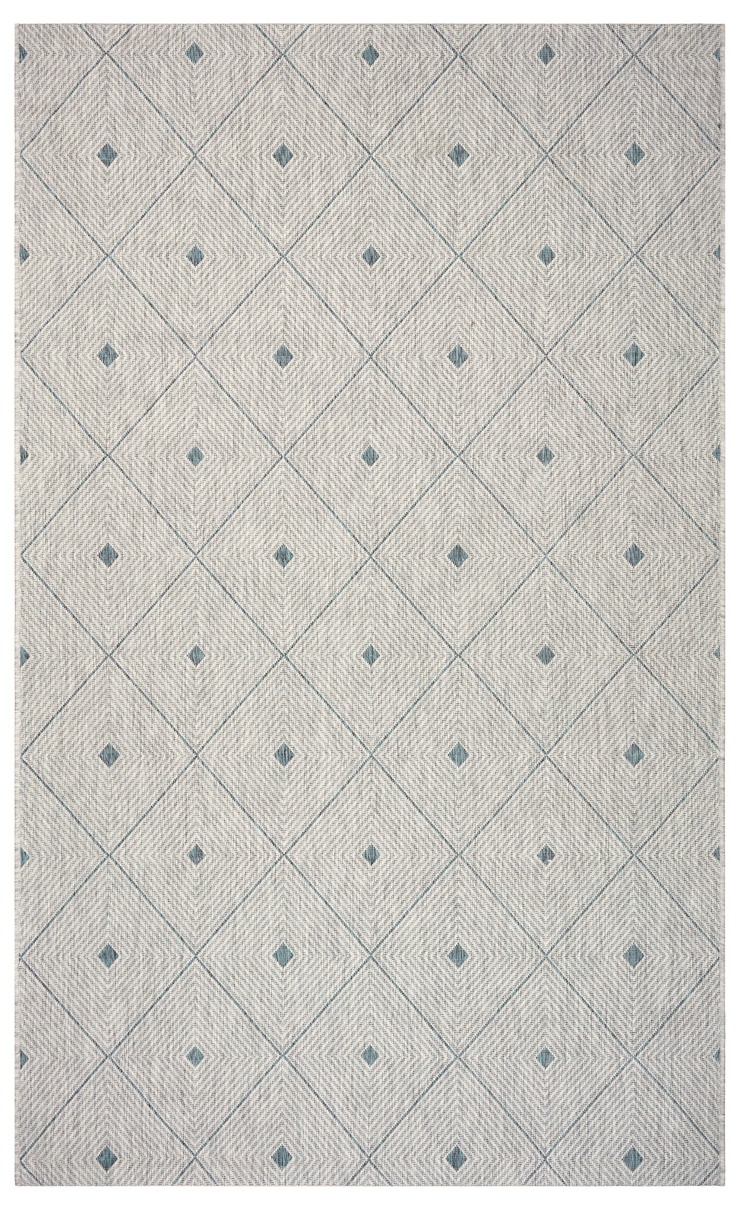 Sunshower-81248 Contemporary Power-Loomed Blue/Gray Polypropylene Indoor/Outdoor Area Rug - LR Home