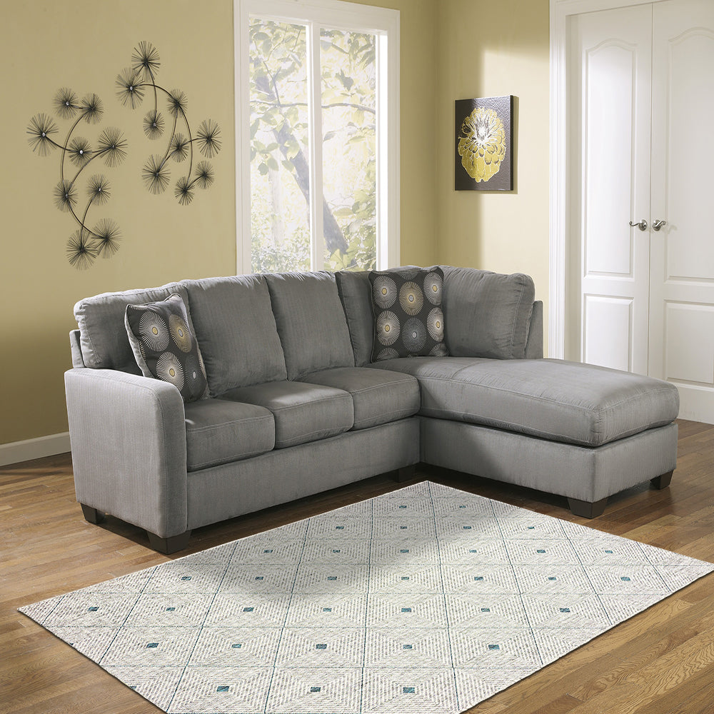 Sunshower-81248 Contemporary Power-Loomed Blue/Gray Polypropylene Indoor/Outdoor Area Rug - LR Home