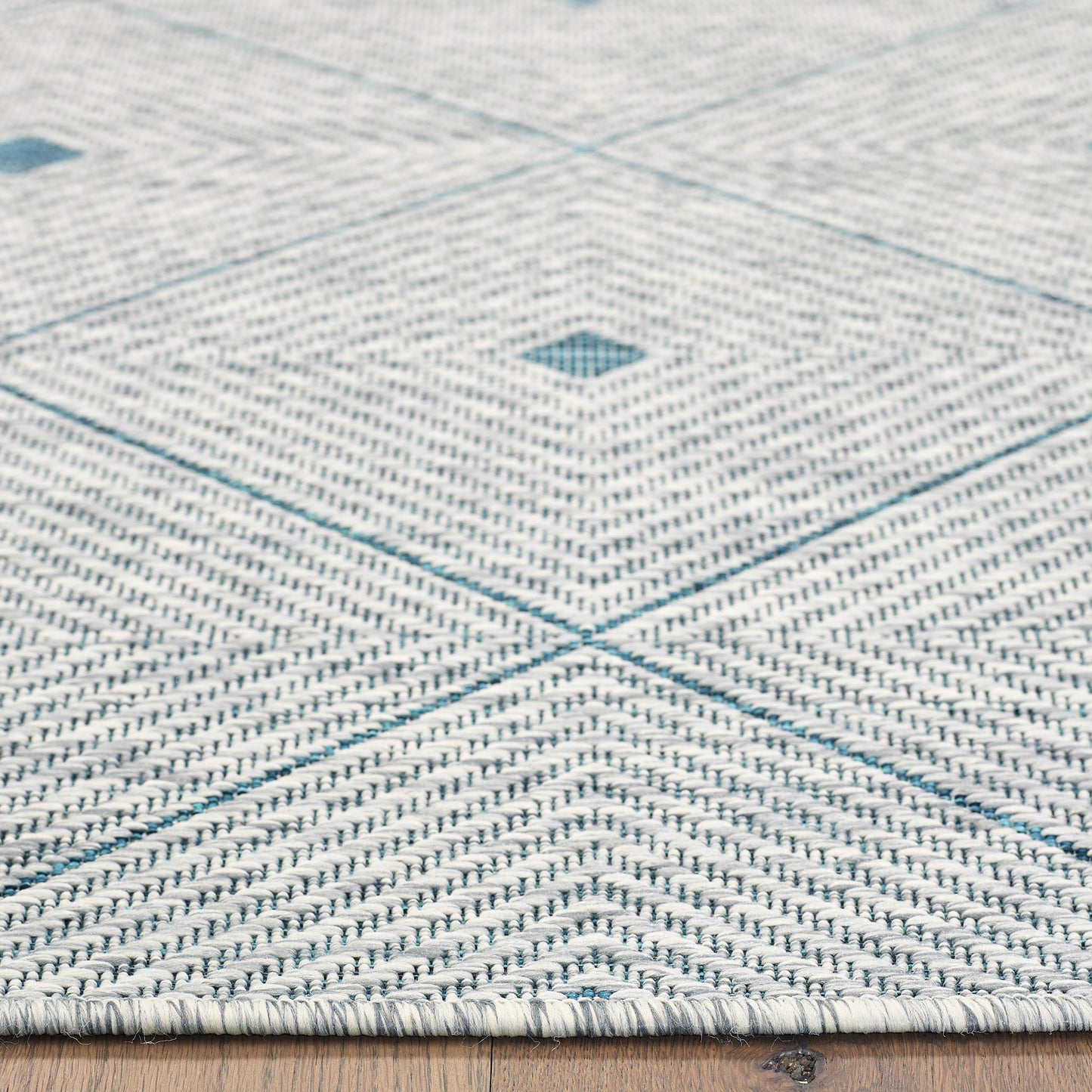 SUNSH-81248 Modern/Contemporary Machine Made Blue/Gray Polypropylene Indoor/Outdoor Area Rugs - LR Home