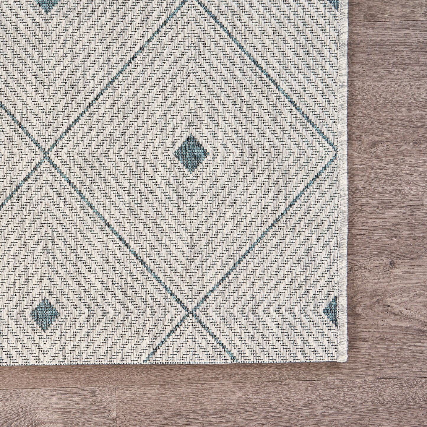 SUNSH-81248 Modern/Contemporary Machine Made Blue/Gray Polypropylene Indoor/Outdoor Area Rugs - LR Home
