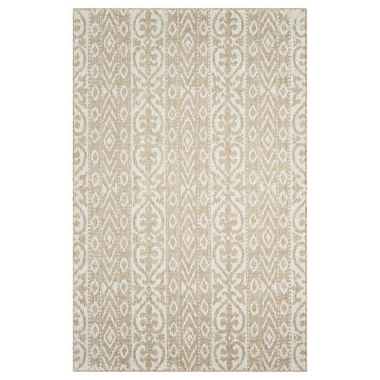 Beige/Ivory Ikat Transitional Indoor/Outdoor Area Rug - Silo view