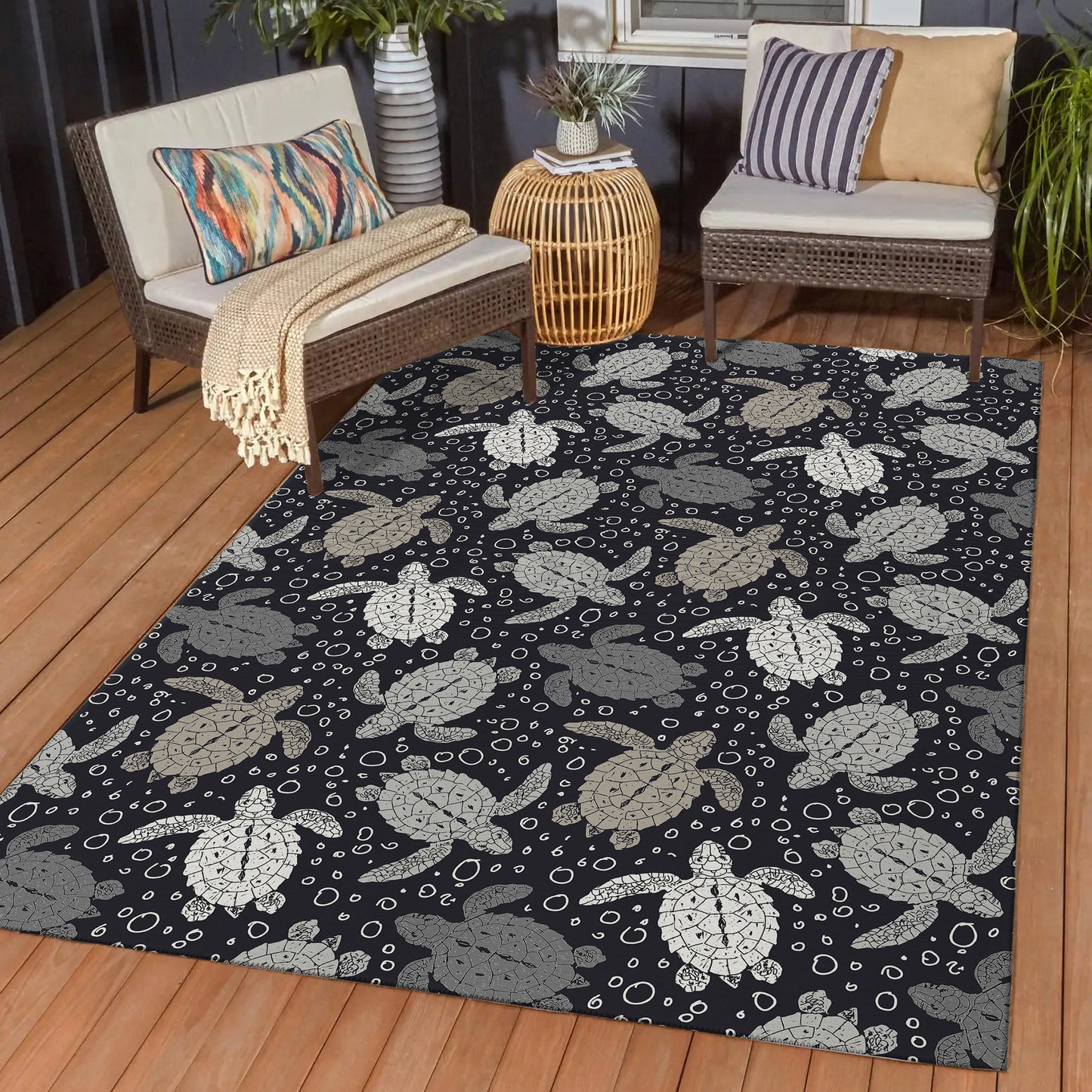 Machine Made Seabreeze SZ13 Black - Dalyn Rugs