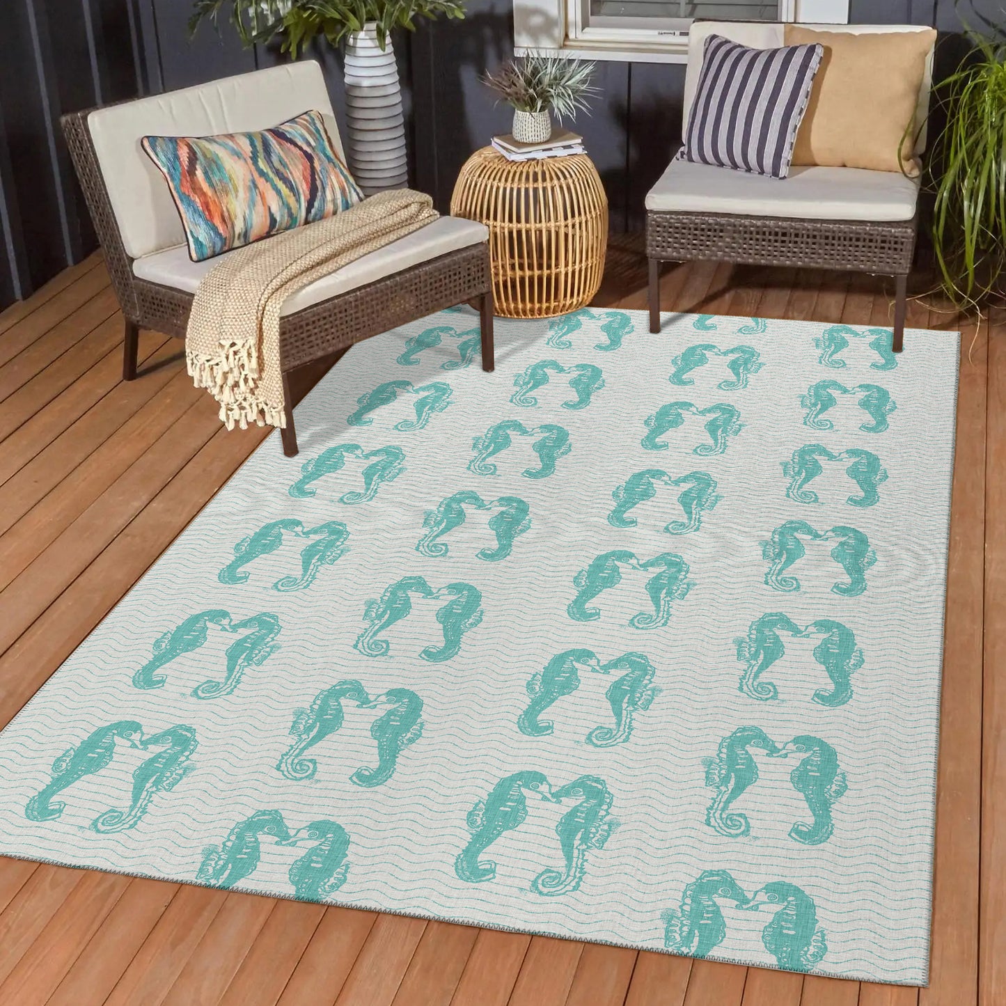 Machine Made Seabreeze SZ15 Teal - Dalyn Rugs