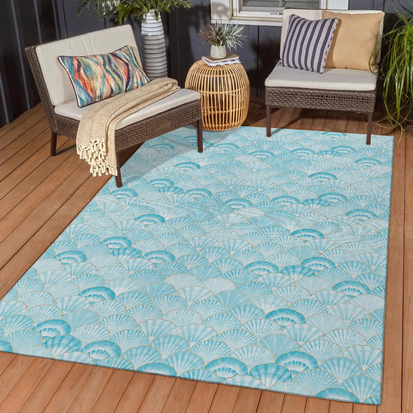 Machine Made Seabreeze SZ3 Teal - Dalyn Rugs