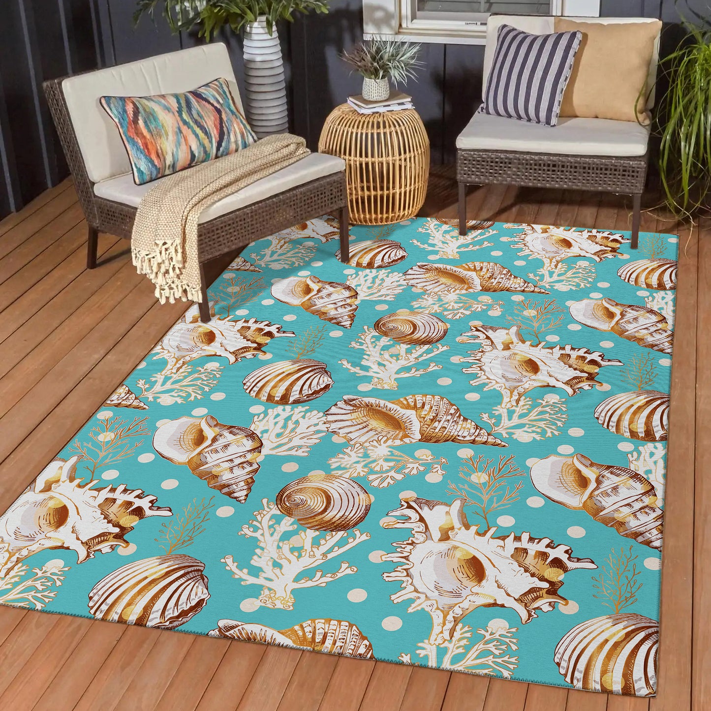 Machine Made Seabreeze SZ6 Teal - Dalyn Rugs