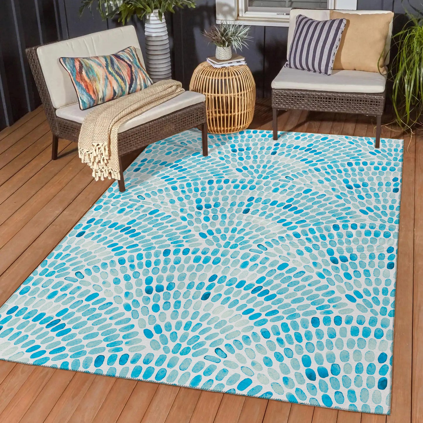 Machine Made Seabreeze SZ7 Teal - Dalyn Rugs