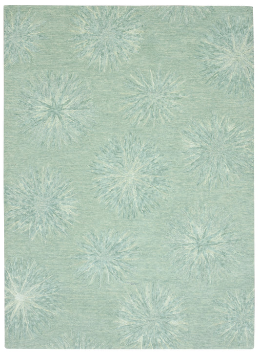 Serenity 1259 Turquoise Burst Hand Tufted Area Rug - KAS