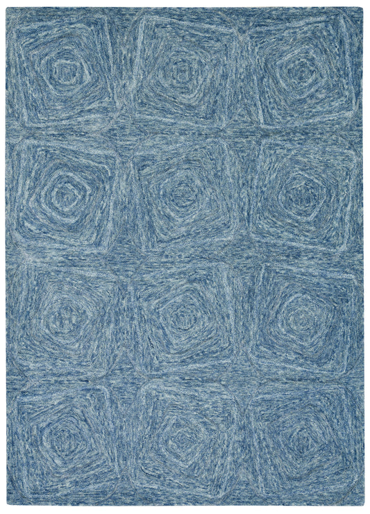 Serenity 1263 Navy Geo Hand Tufted Area Rug - KAS