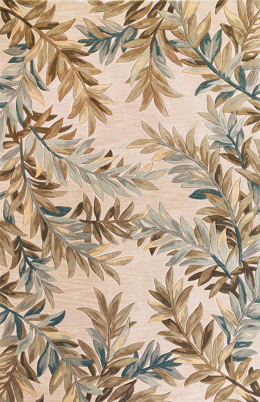 Sparta 3126 Ivory Tropical Branches Hand Tufted Area Rug - KAS