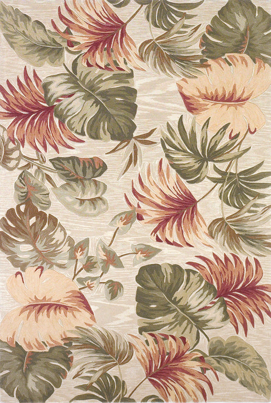 Sparta 3148 Beige Palm Leaves Hand Tufted Area Rug - KAS
