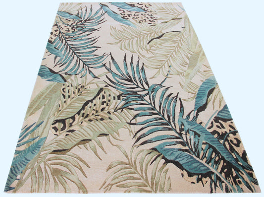 Sparta 3183 Ivory/Blue Leopard Hand Tufted Area Rug - KAS