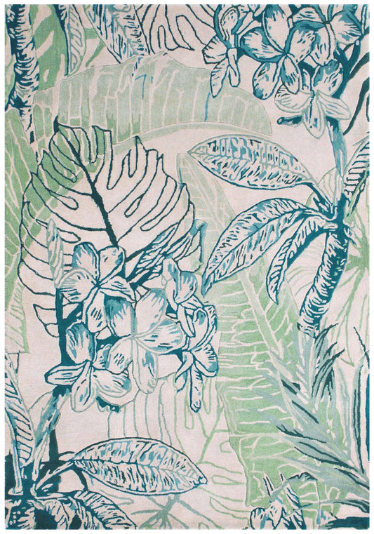 Sparta 3184 Ivory/Green Foliage Hand Tufted Area Rug - KAS