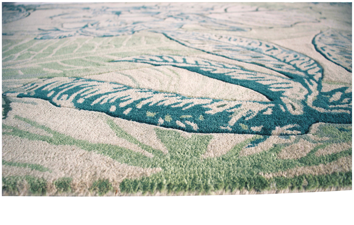 Sparta 3184 Ivory/Green Foliage Hand Tufted Area Rug - KAS