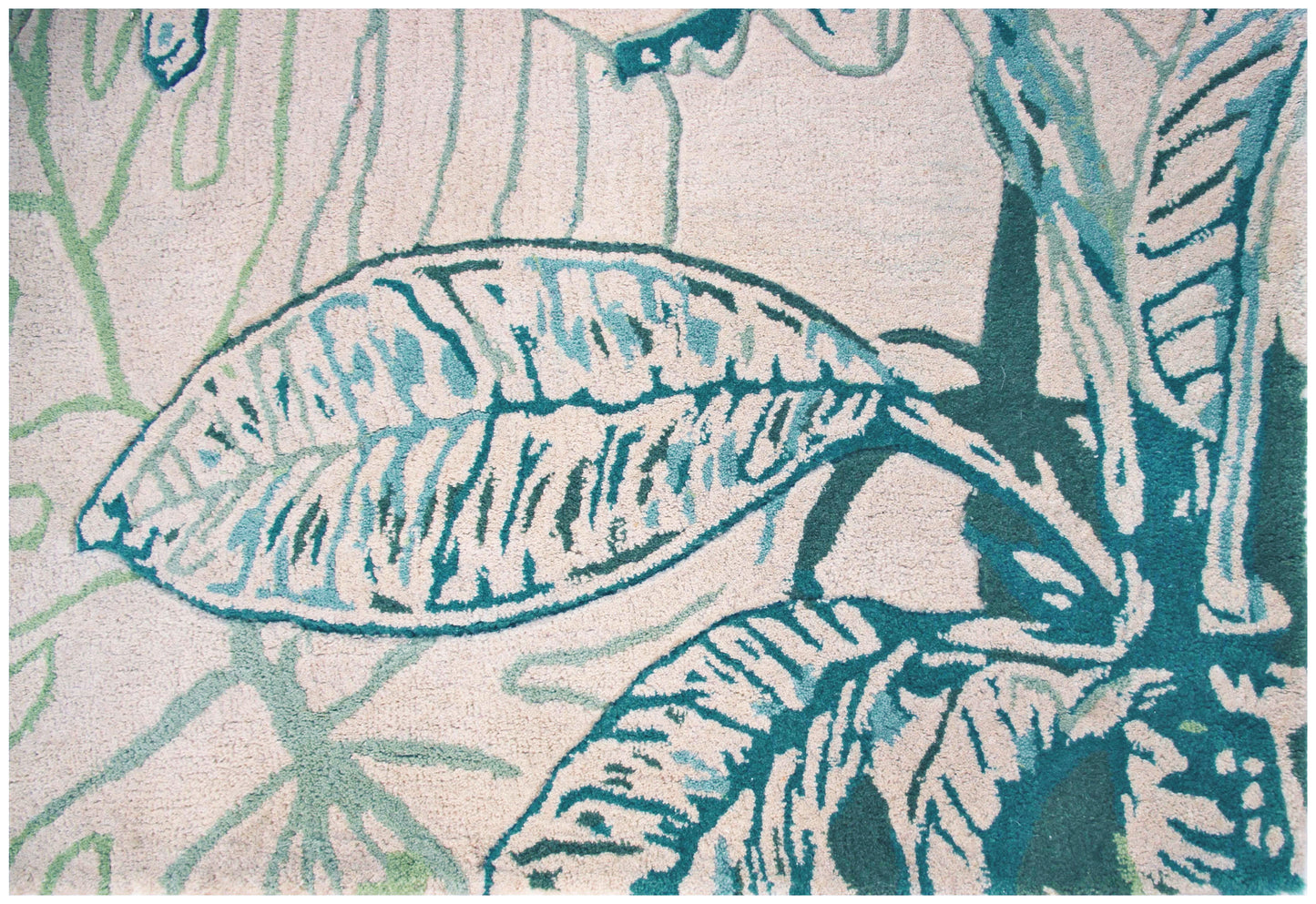 Sparta 3184 Ivory/Green Foliage Hand Tufted Area Rug - KAS