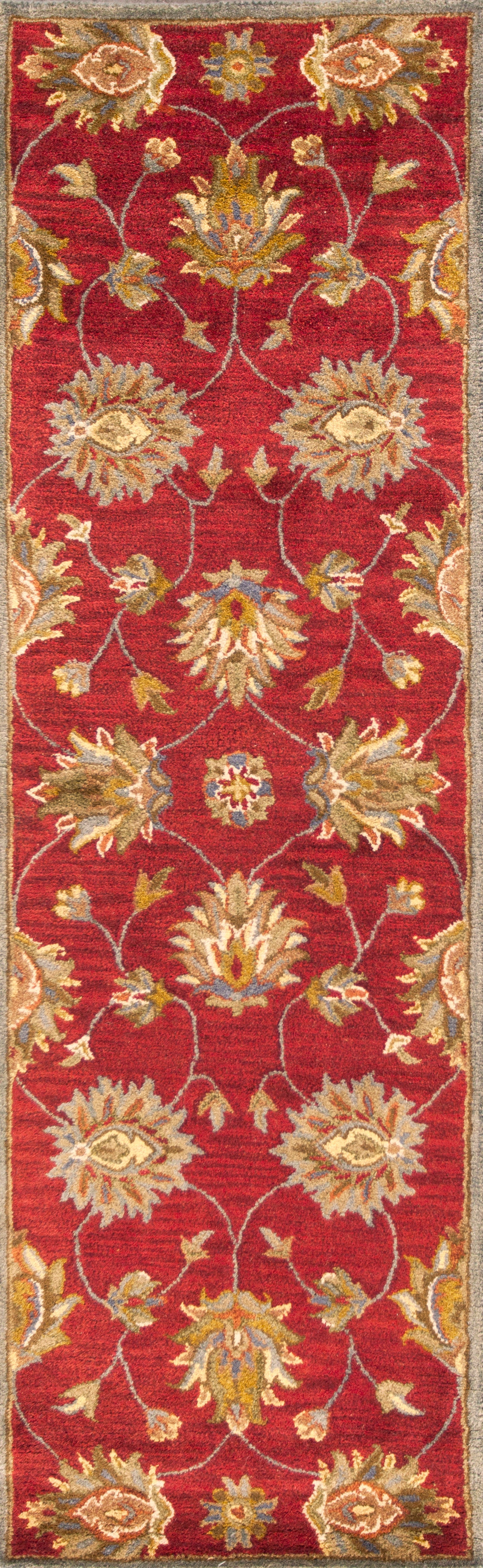 Syriana 6003 Red Allover Kashan Hand Tufted Area Rug - KAS