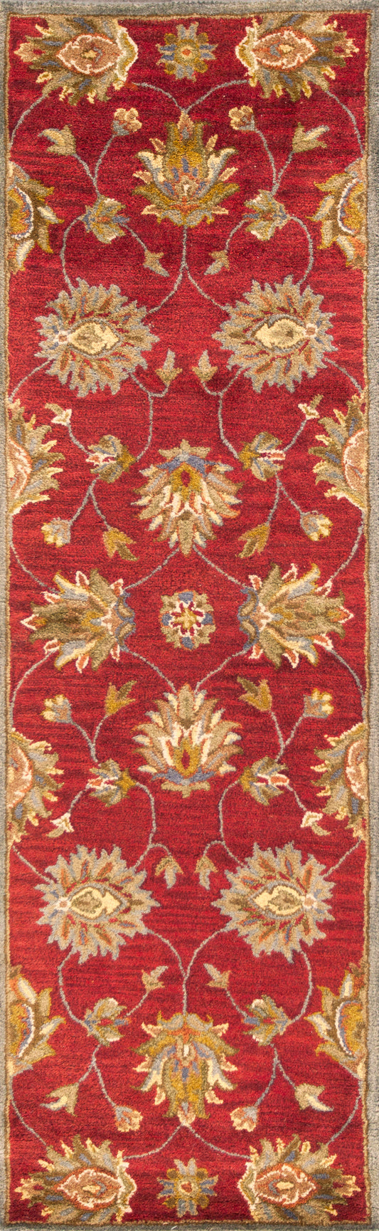 Syriana 6003 Red Allover Kashan Hand Tufted Area Rug - KAS
