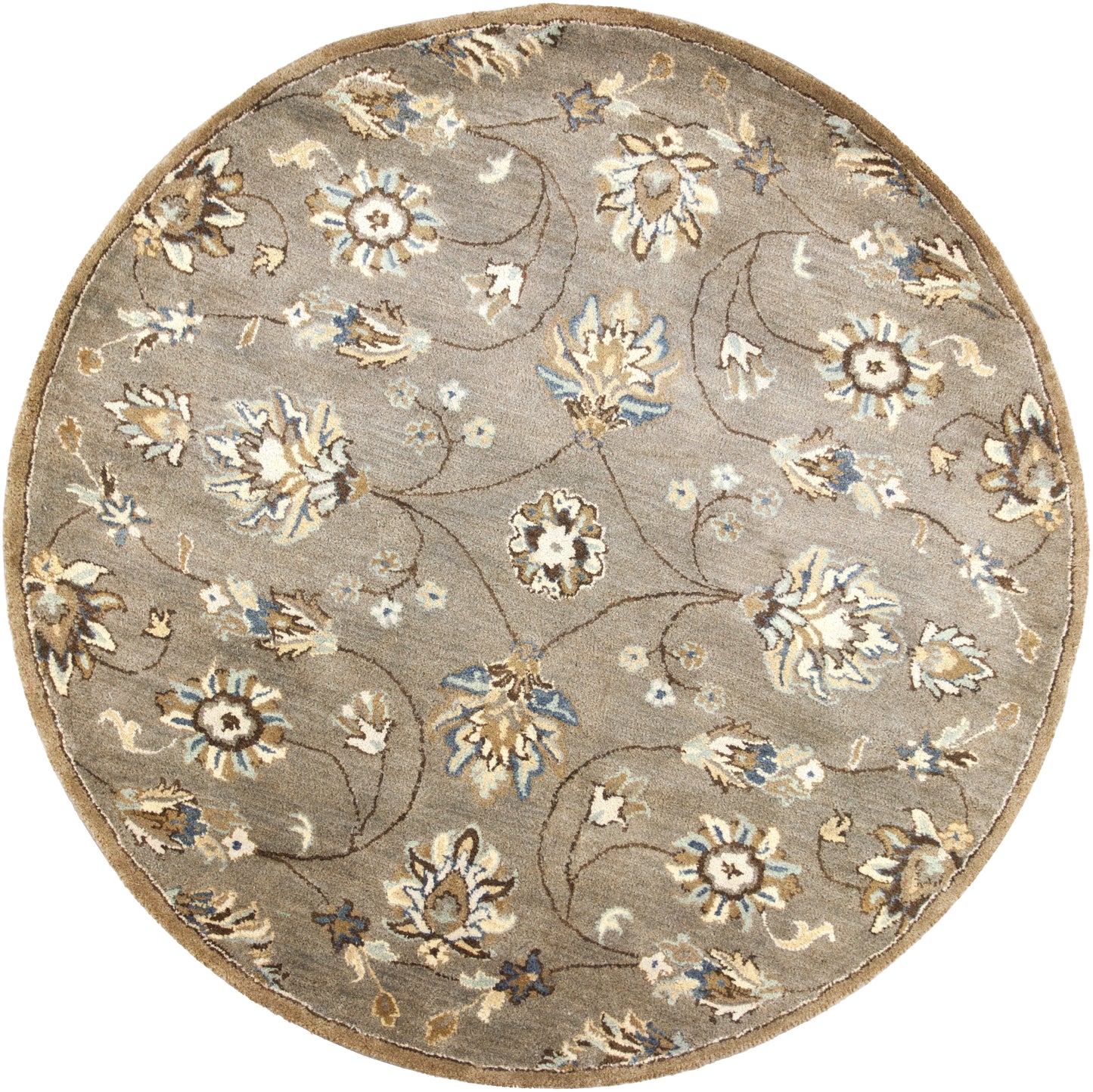 Syriana 6028 Grey Allover Kashia Hand Tufted Area Rug - KAS