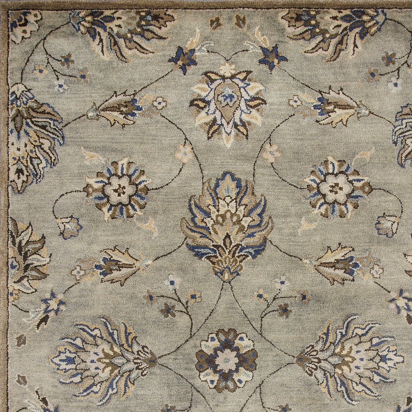 Syriana 6028 Grey Allover Kashia Hand Tufted Area Rug - KAS