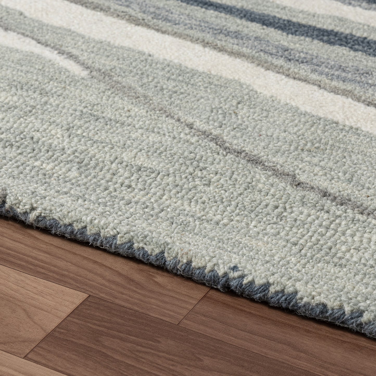Tahoe-82652 Contemporary Hand-Tufted Blue/Seafoam Cotton Indoor Area Rug - LR Home