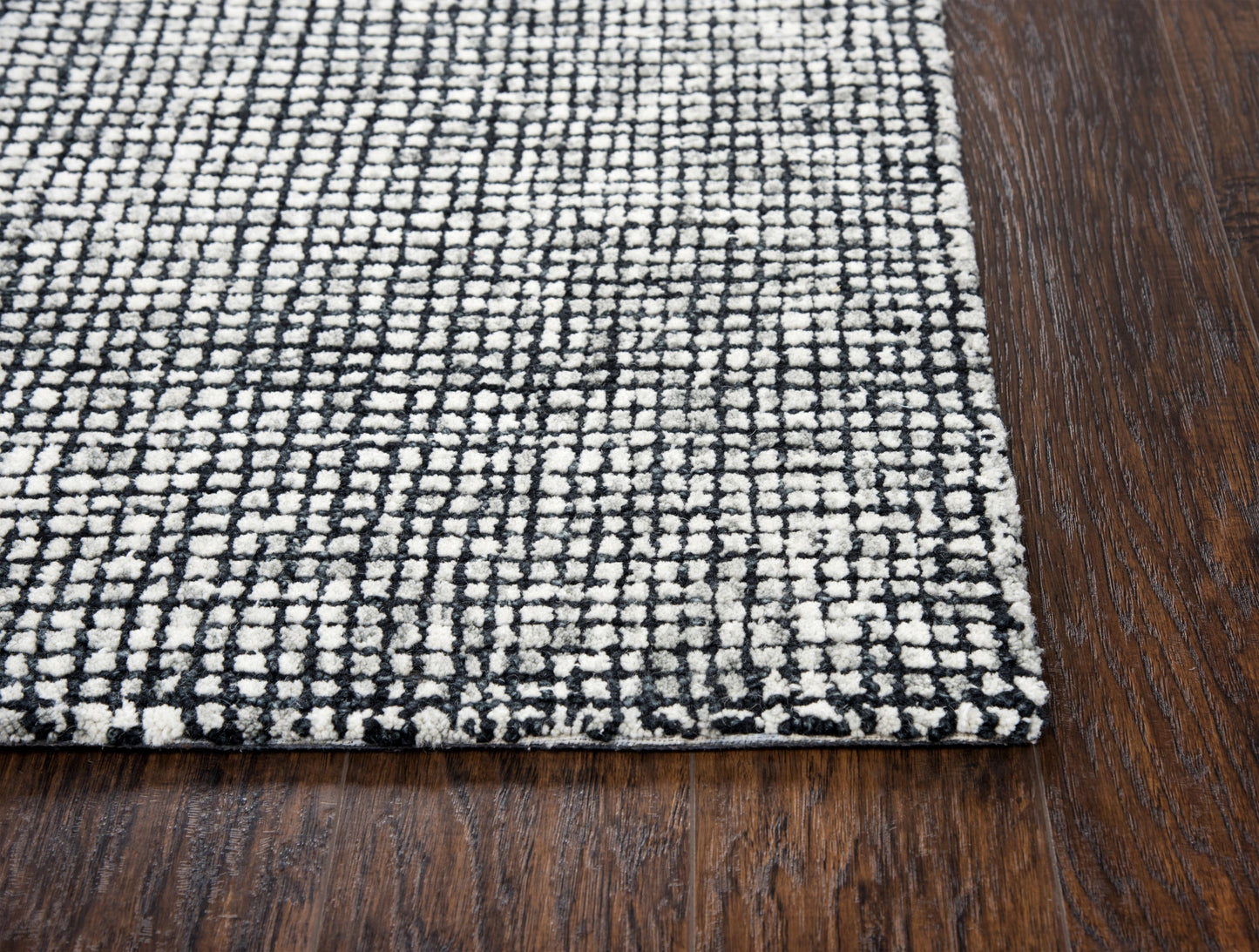 Talbot TAL102 Black/White Hand Tufted Rug - Rizzy