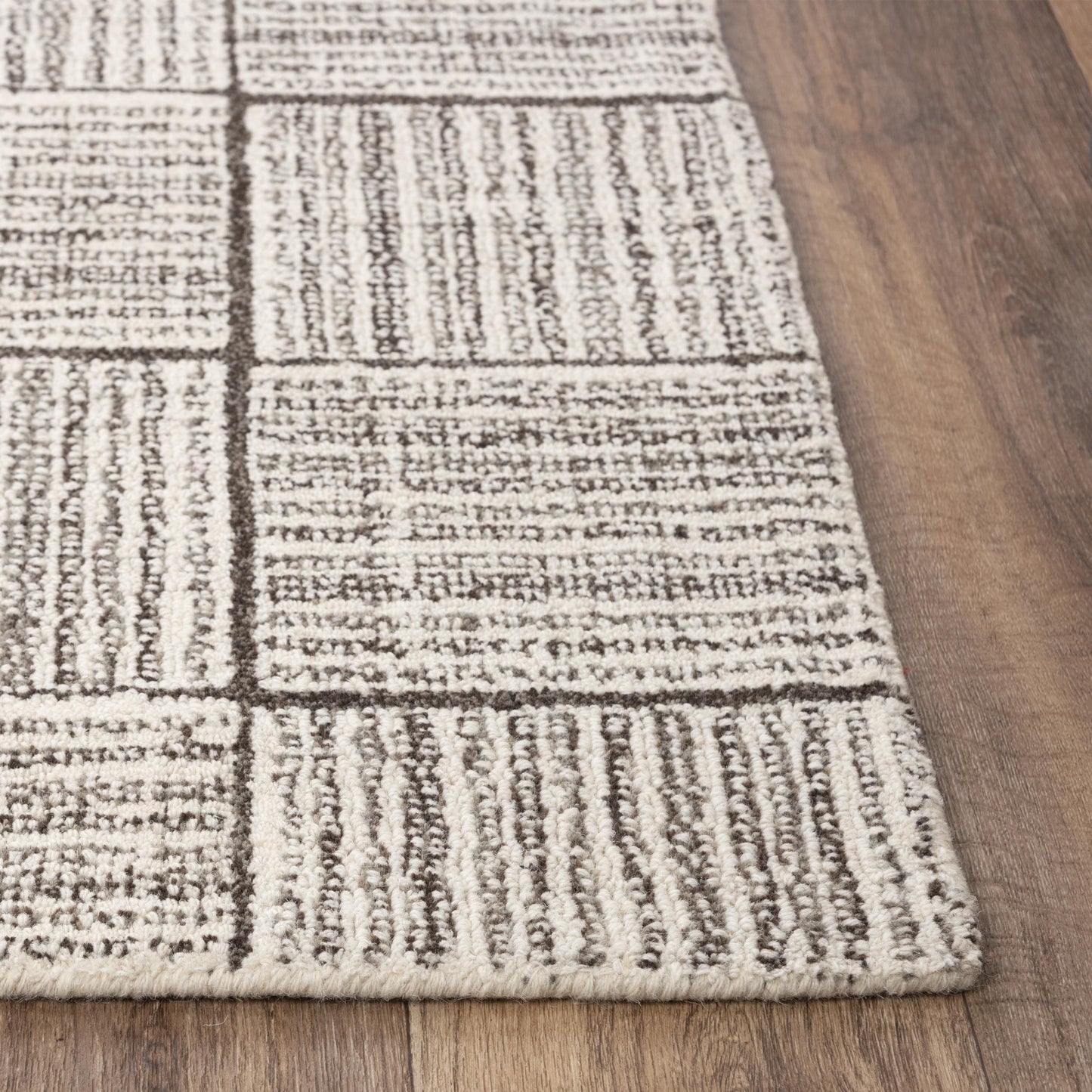 Taylor TAY865 Gray/Natural Hand-Tufted Rug - Rizzy