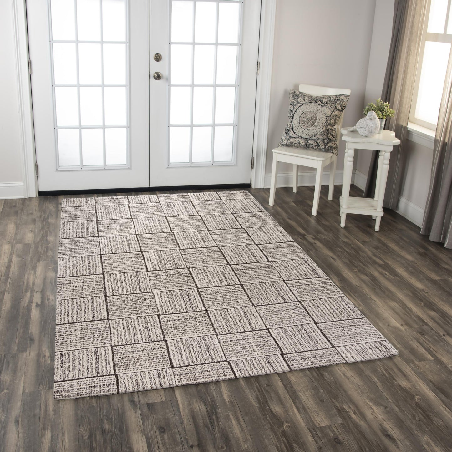 Taylor TAY865 Gray/Natural Hand-Tufted Rug - Rizzy