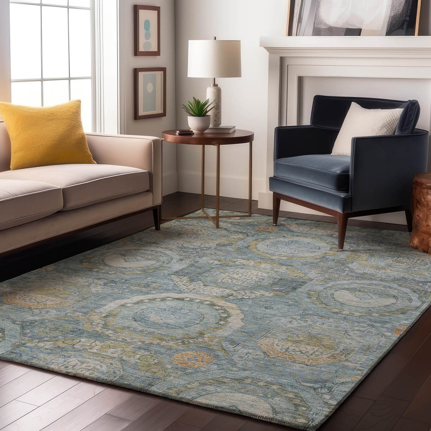 Machine Made Tabrook TB14 Blue - Dalyn Rugs