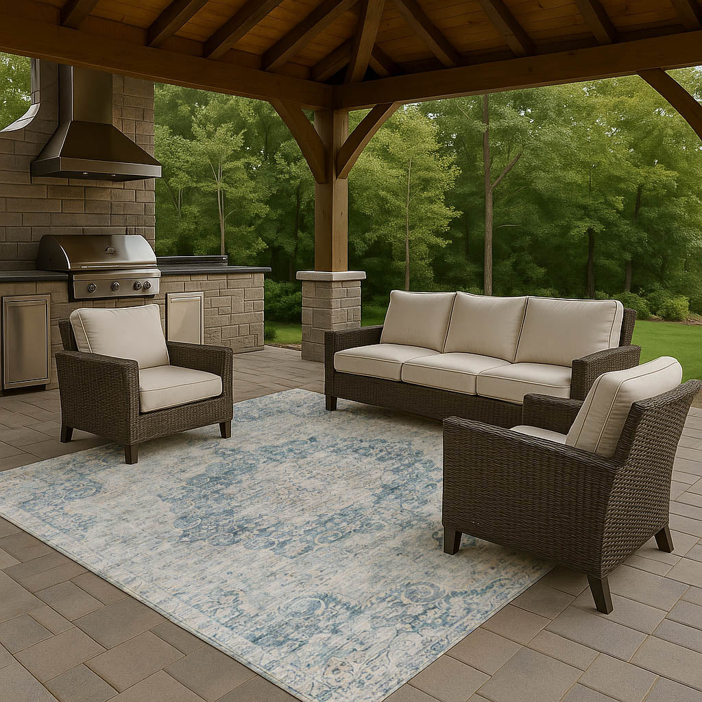 Machine Made Tabrook TB5 Blue - Dalyn Rugs