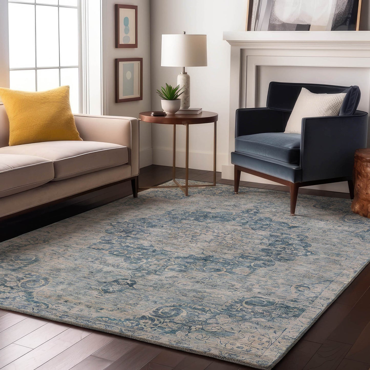 Machine Made Tabrook TB5 Blue - Dalyn Rugs