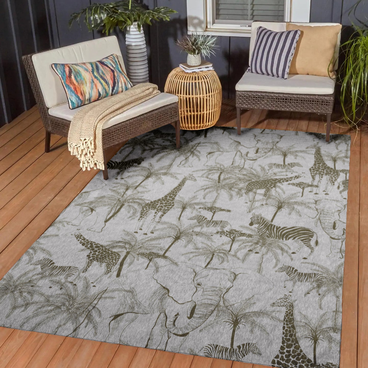 Machine Made Tropics TC7 Gray - Dalyn Rugs