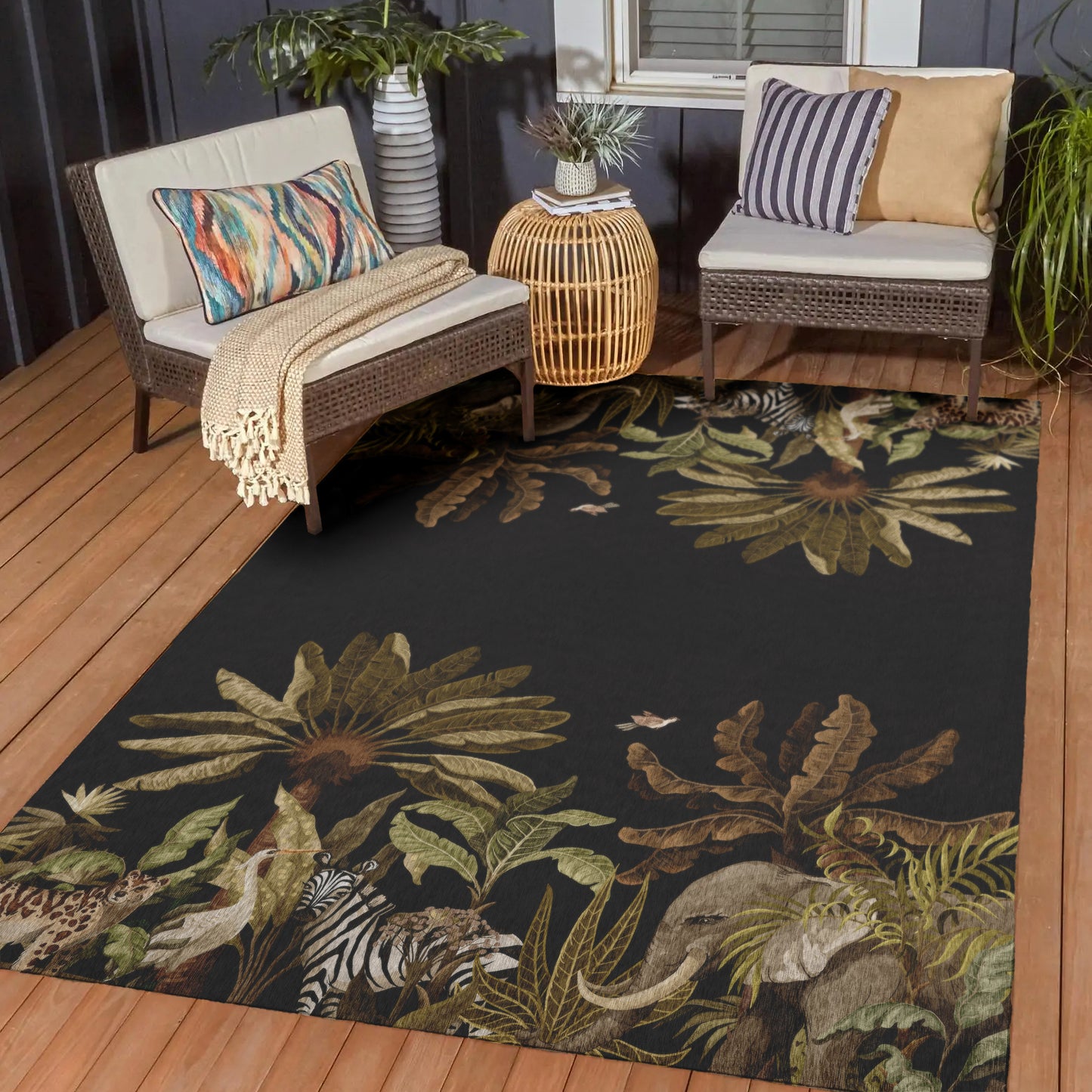Machine Made Tropics TC8 Black - Dalyn Rugs