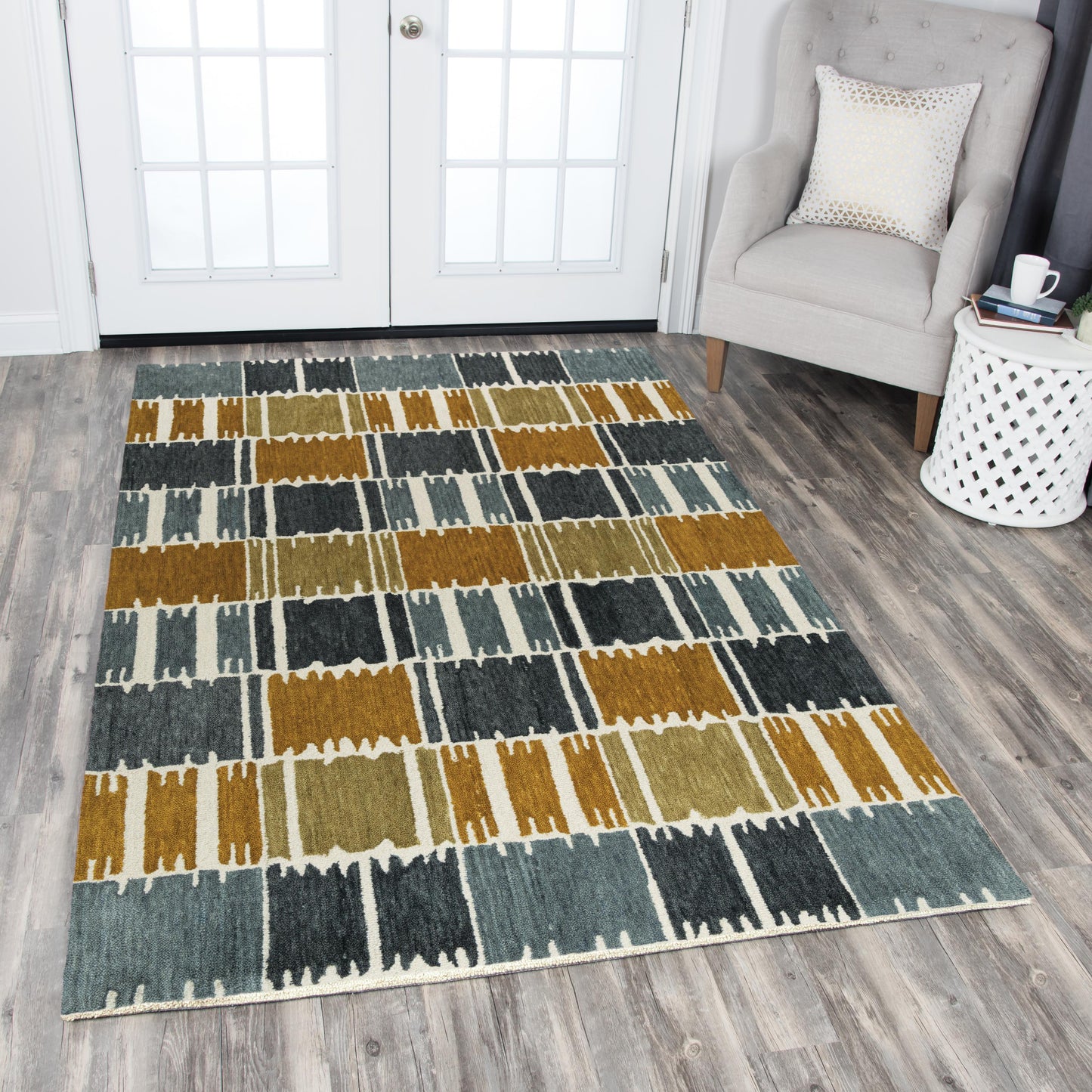 Tetra TET101 Gray Hand-Tufted Rug - Rizzy