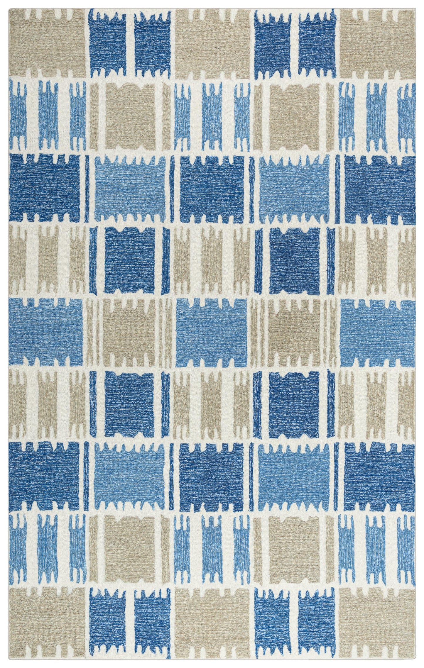 Tetra TET102 Blue Hand-Tufted Rug - Rizzy