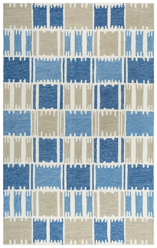 Tetra TET102 Blue Hand-Tufted Rug - Rizzy