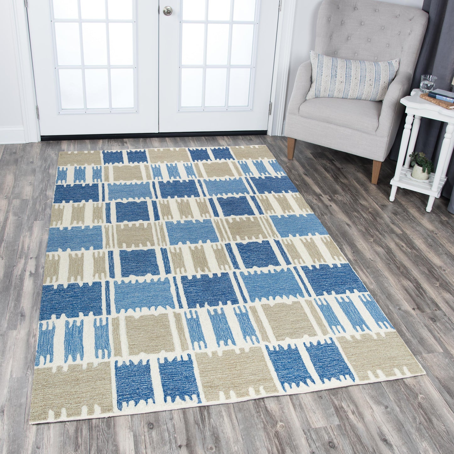 Tetra TET102 Blue Hand-Tufted Rug - Rizzy