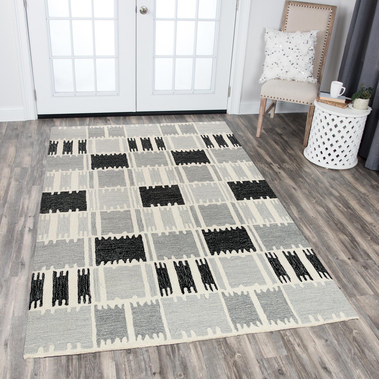 Tetra TET103 Gray Hand-Tufted Rug - Rizzy