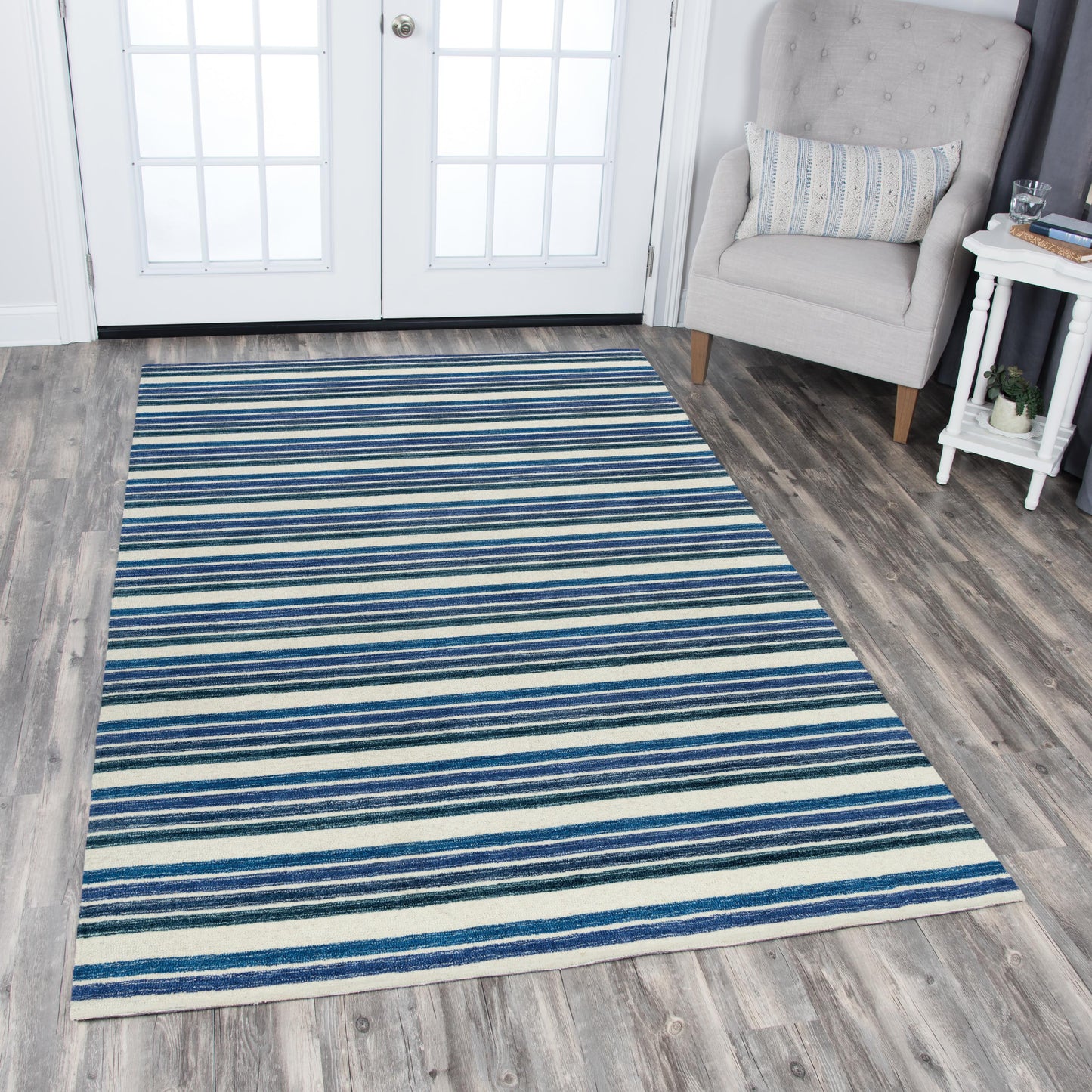 Tetra TET106 Blue Hand-Tufted Rug - Rizzy