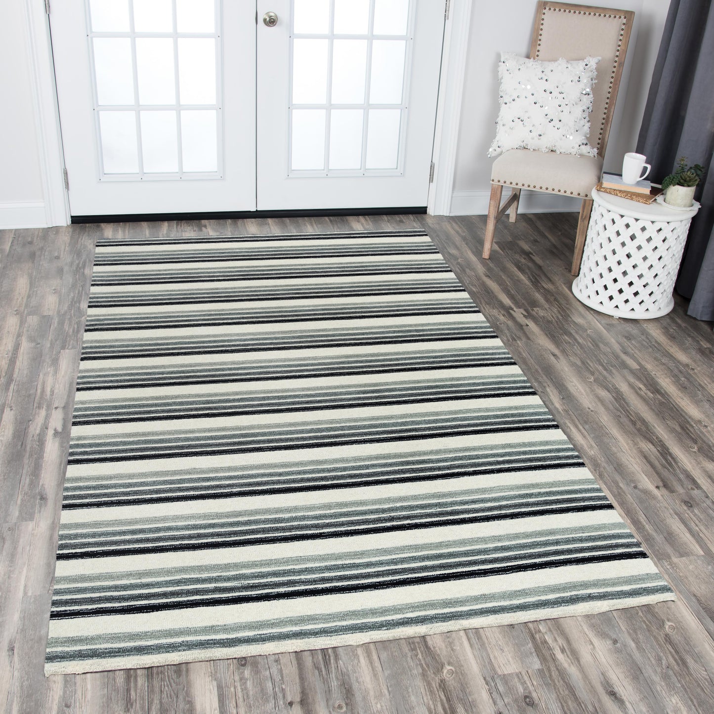 Tetra TET107 Gray Hand-Tufted Rug - Rizzy