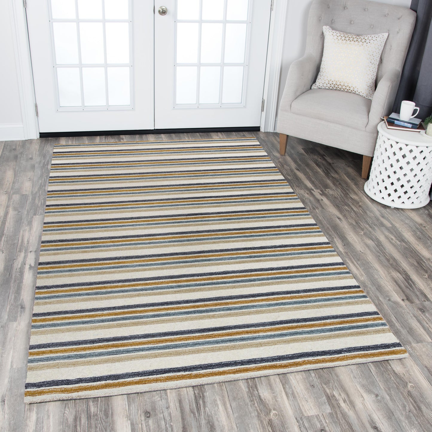Tetra TET108 Ivory Hand-Tufted Rug - Rizzy