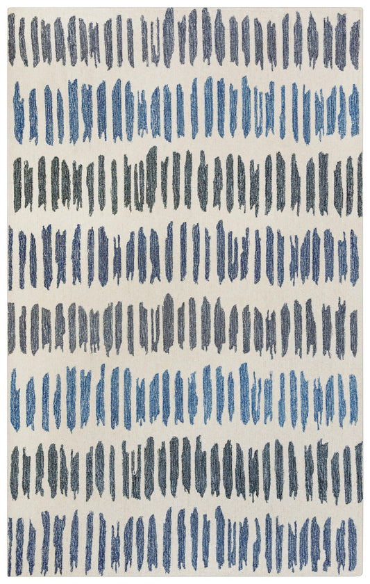 Tetra TET109 Ivory/Blue Hand-Tufted Rug - Rizzy